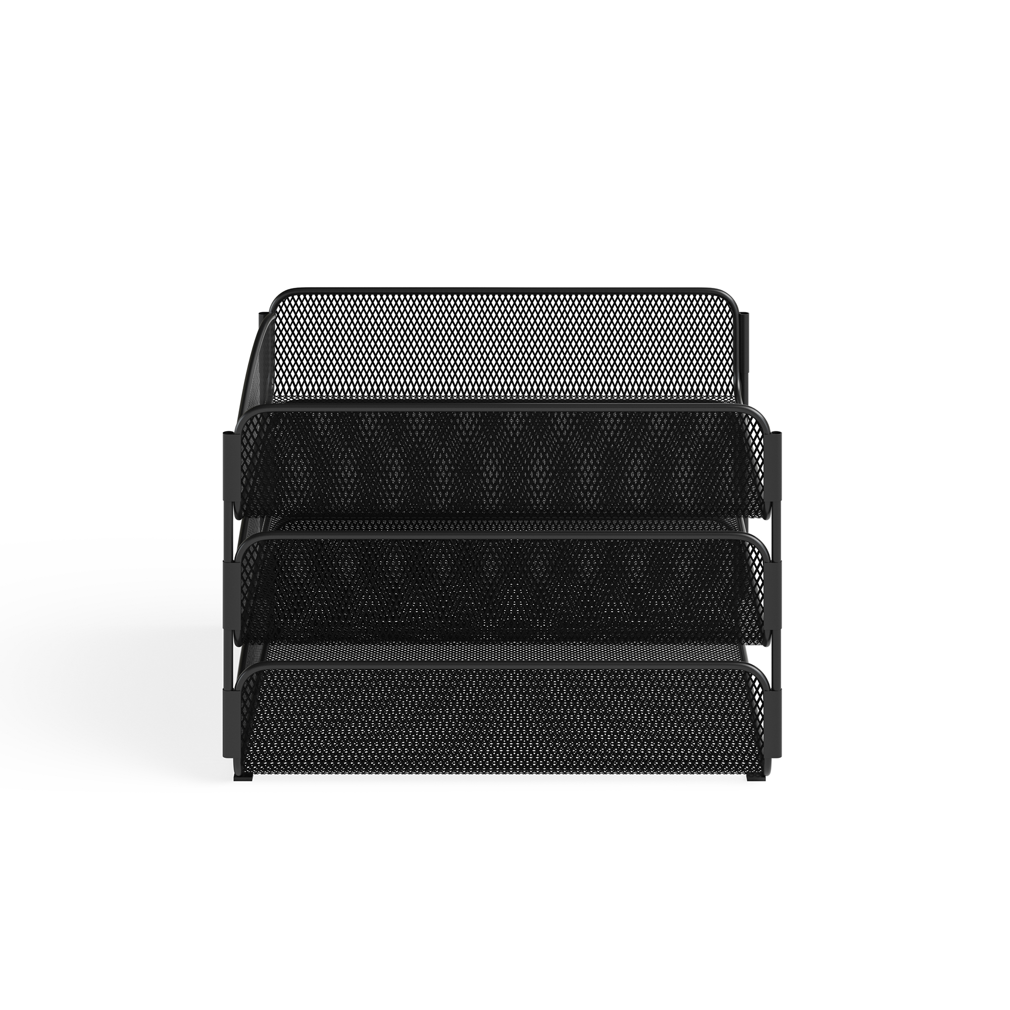 Onyx Desk Organizer, Triple Tray, Mesh, Knock Down