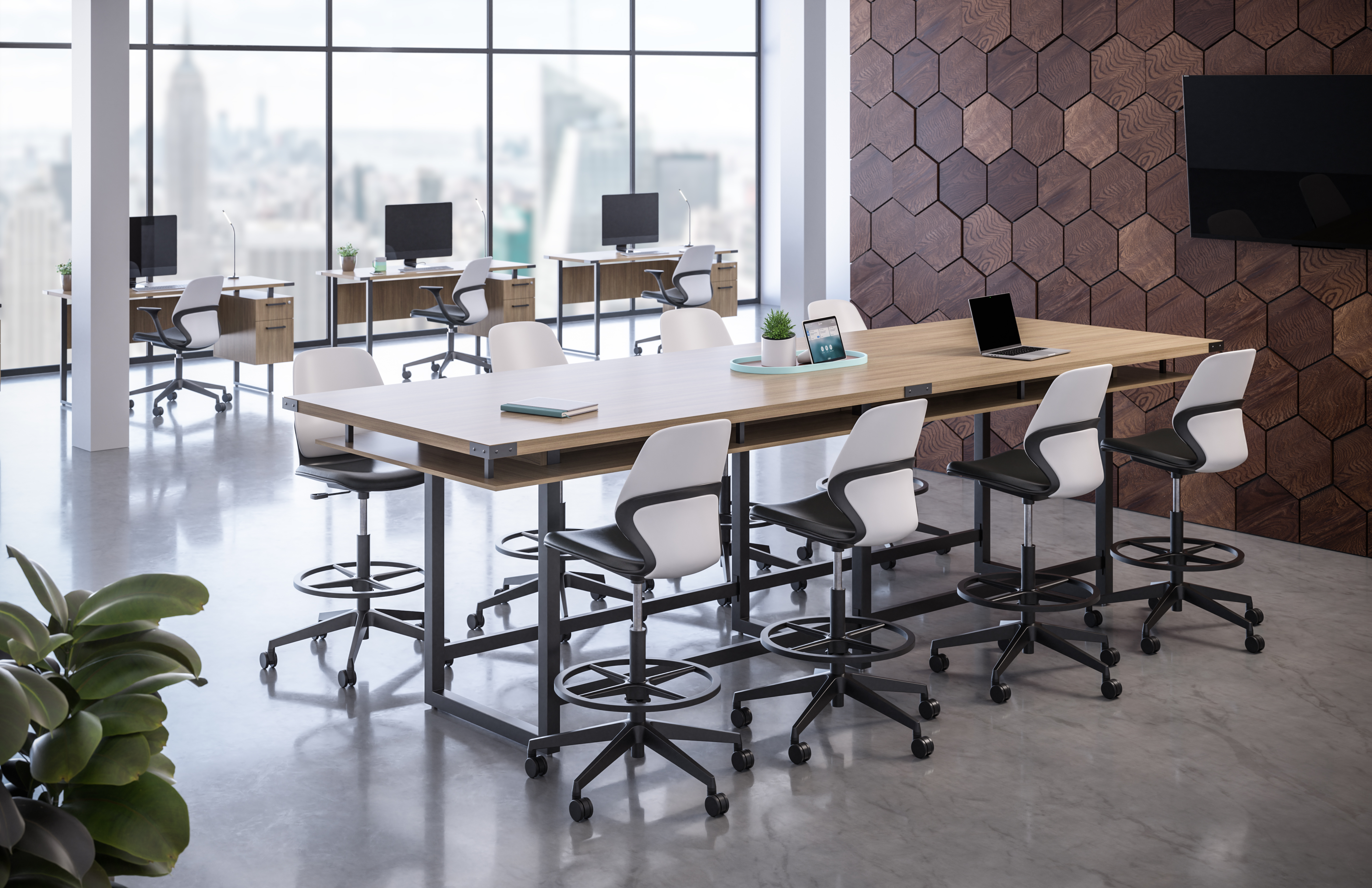 Mirella SOHO Desk with Built-In Pedestal – 5513SDD