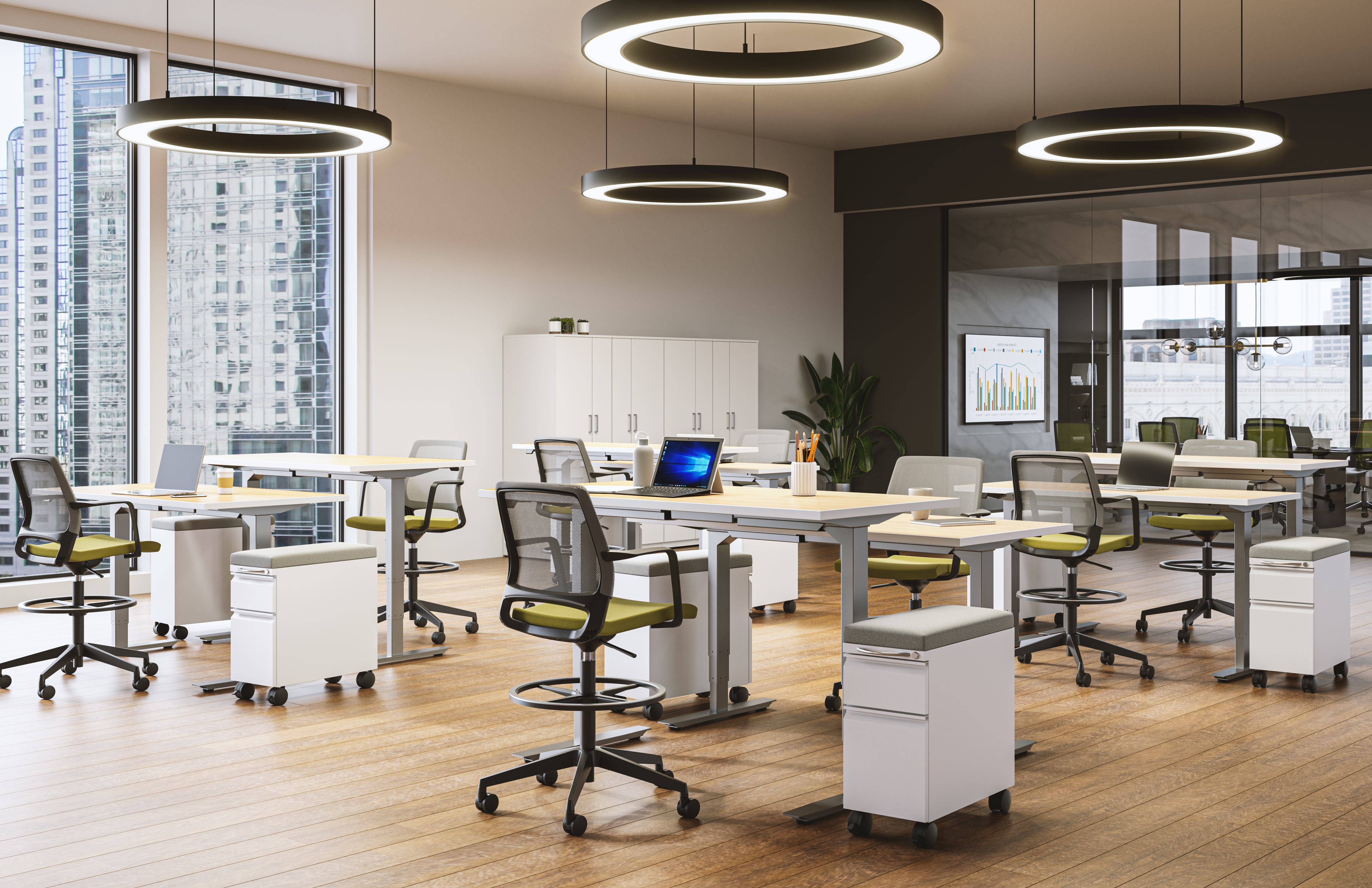 ML-Series Height-Adjustable Table, 30×60 Laminate Top, 2-Stage/2-Leg Base – ML223060SLFUMPWI