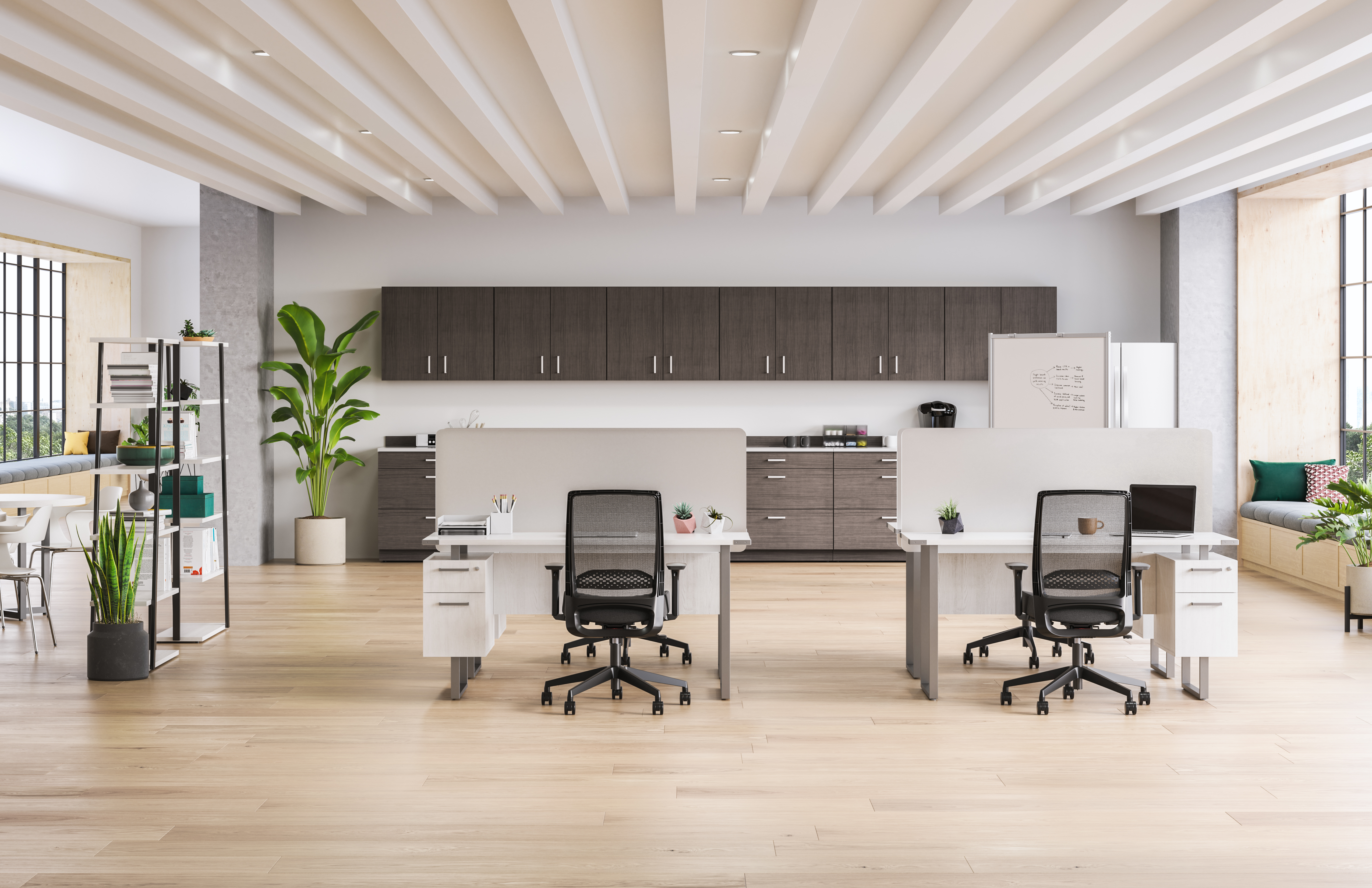 Mirella SOHO Desk with Built-In Pedestal – 5513WAH