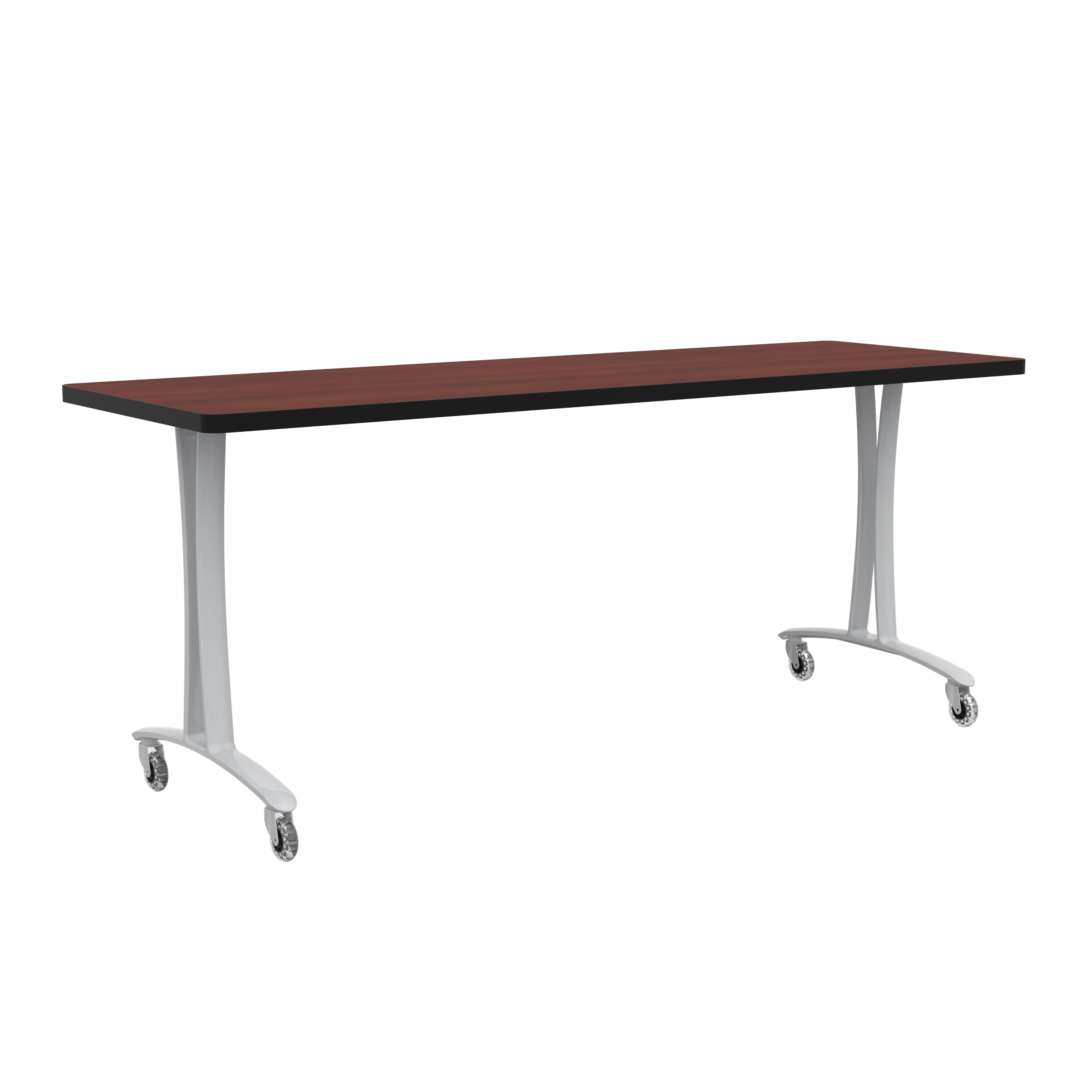 Rumba 72×24″ Fixed Base Table T-Leg Caster – RBA7224TCASLBMCH