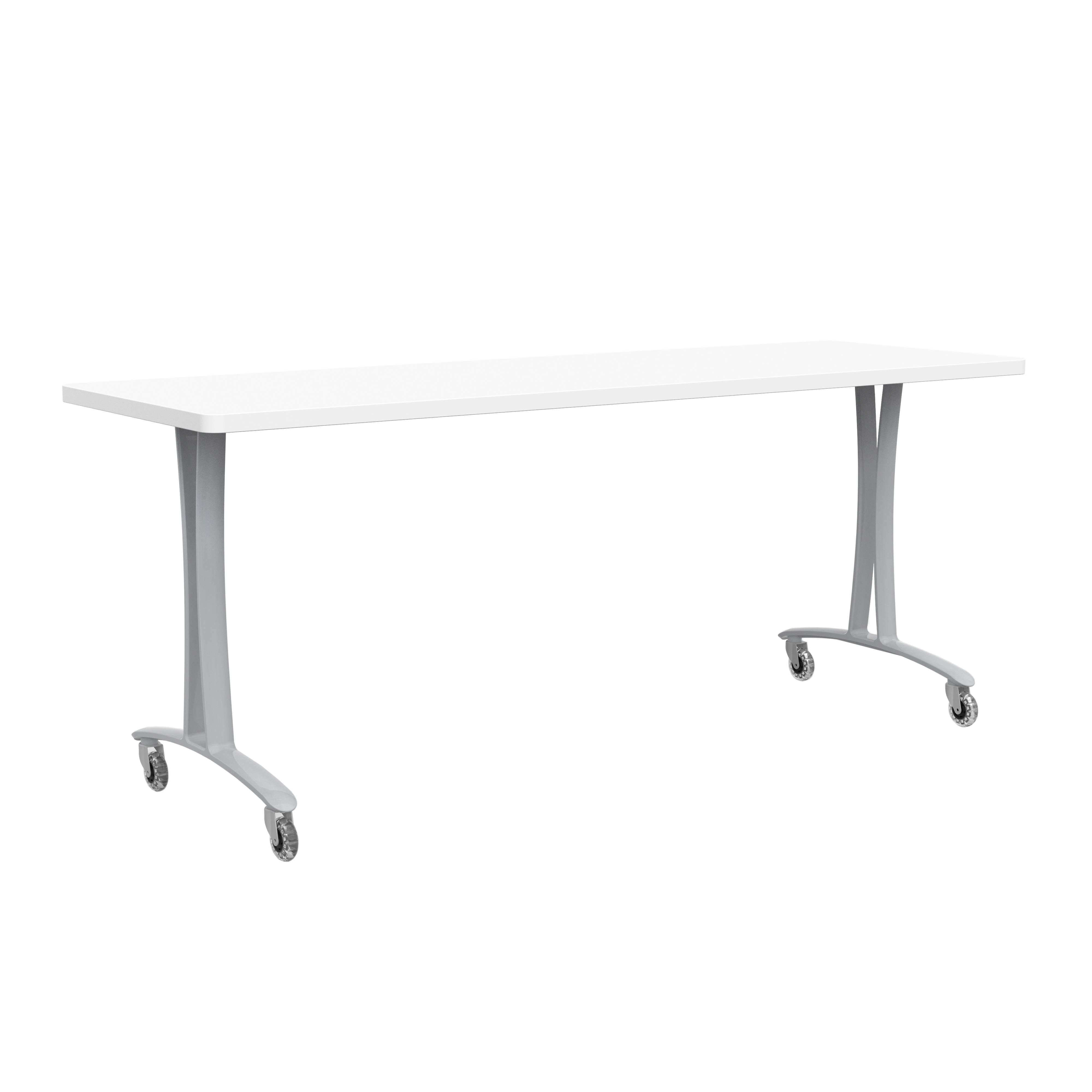 Rumba 72×24″ Fixed Base Table T-Leg Caster – RBA7224TCASLDSWT