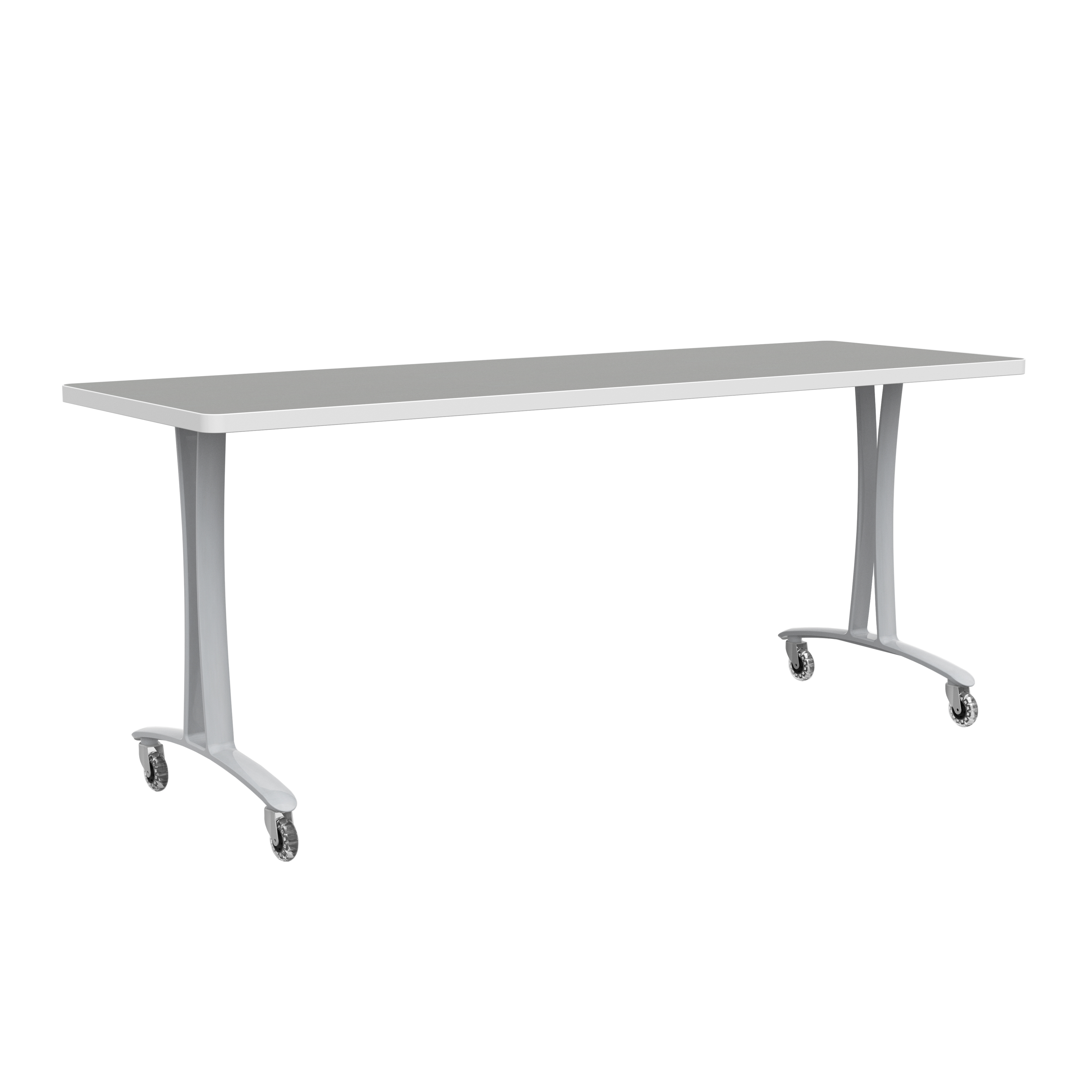 Rumba 72×24″ Fixed Base Table T-Leg Caster – RBA7224TCASLFNGY