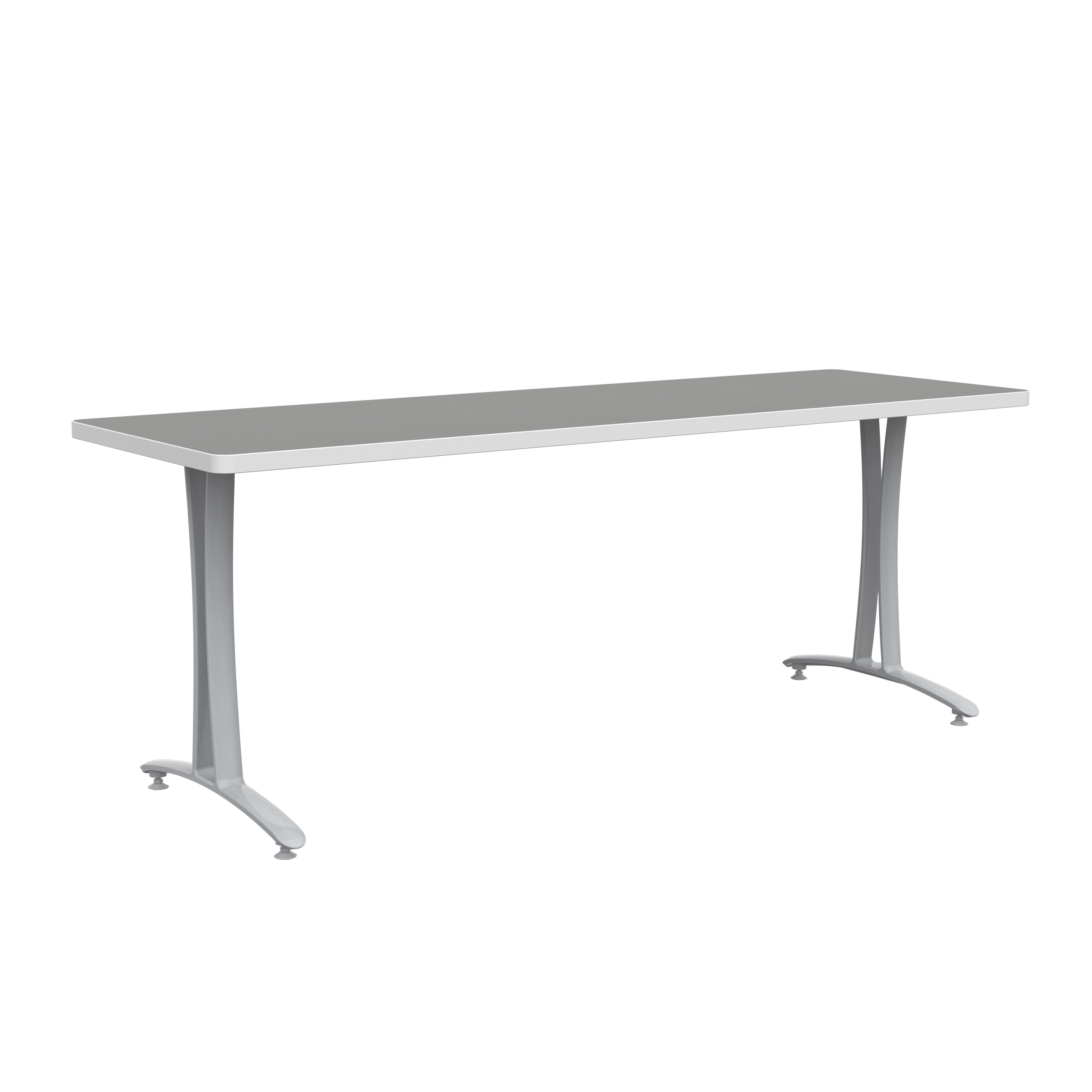 Rumba 72×24″ Fixed Base Table T-Leg Glide – RBA7224TGSLFNGY