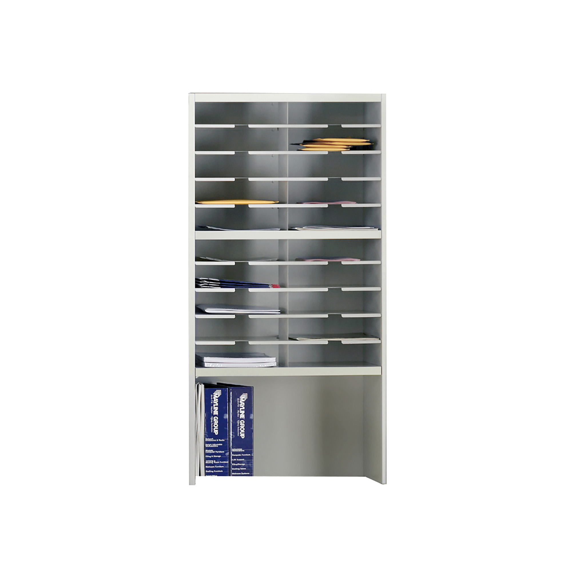 Mailflow-to-Go Corner Sorter, 24″W x 13 1/4″D x 46 1/4″H, (2) 3″H Sorting Pkts